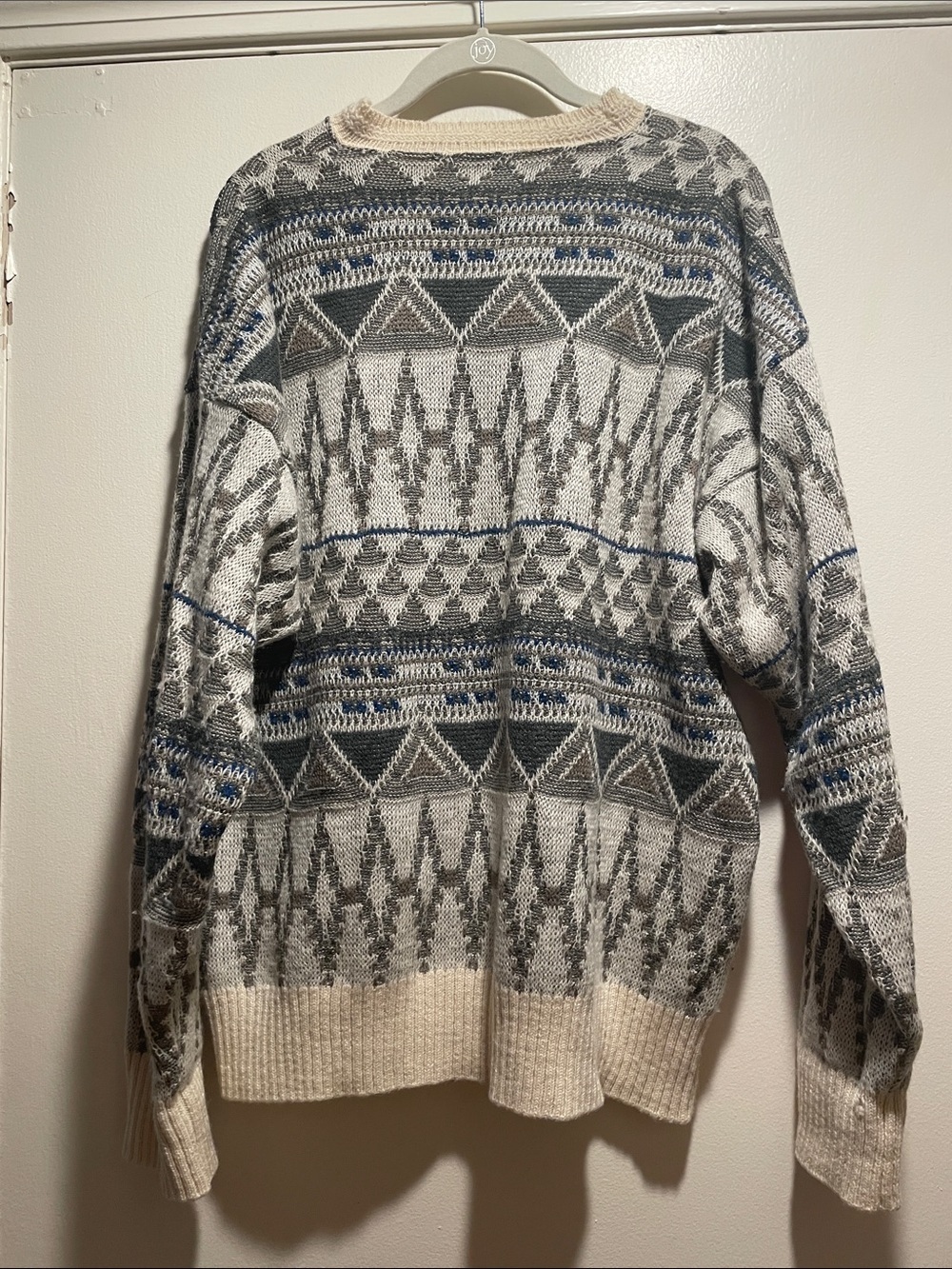 Vintage 60s Pendleton 100% Pure Virgin Wool Geometric Knit Sweater Men's XL Over - Picture 5 of 10